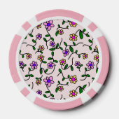 Farbenfrohe Blume, Blumenmuster, Grüne, Boho Pokerchips (Rückseite)