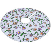 Farbenfrohe Blume, Blumenmuster, Grüne, Boho Polyester Weihnachtsbaumdecke (Schrägansicht)