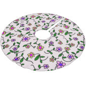 Farbenfrohe Blume, Blumenmuster, Grüne, Boho Polyester Weihnachtsbaumdecke (Schrägansicht)