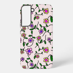 Farbenfrohe Blume, Blumenmuster, Grüne, Boho Samsung Galaxy Hülle