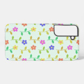 Farbenfrohe Blume, Blumenmuster, Grüne, Boho Samsung Galaxy Hülle (Rückseite (Horizontal))