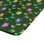 Farbenfrohe Blume, Blumenmuster, Grüne, Boho Schneidebrett (Ecke)