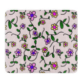Farbenfrohe Blume, Blumenmuster, Grüne, Boho Schneidebrett (Vorderseite)