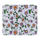 Farbenfrohe Blume, Blumenmuster, Grüne, Boho Schneidebrett (Vorderseite)