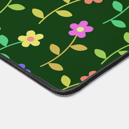 Farbenfrohe Blume, Blumenmuster, Grüne, Boho Schreibtischunterlage (Ecke)