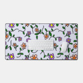 Farbenfrohe Blume, Blumenmuster, Grüne, Boho Schreibtischunterlage (Tastatur & Maus)