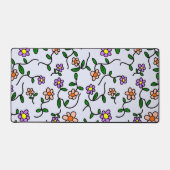Farbenfrohe Blume, Blumenmuster, Grüne, Boho Schreibtischunterlage (Vorderseite)