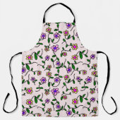Farbenfrohe Blume, Blumenmuster, Grüne, Boho Schürze (Vorderseite)