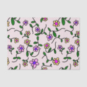 Farbenfrohe Blume, Blumenmuster, Grüne, Boho Seidenpapier (Vorderseite)