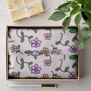Farbenfrohe Blume, Blumenmuster, Grüne, Boho Seidenpapier