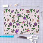 Farbenfrohe Blume, Blumenmuster, Grüne, Boho Seidenpapier (Handwerk)