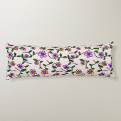 Farbenfrohe Blume, Blumenmuster, Grüne, Boho Seitenschläferkissen (Rückseite)