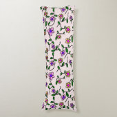 Farbenfrohe Blume, Blumenmuster, Grüne, Boho Seitenschläferkissen (Vorderseite Vertikal)