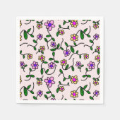 Farbenfrohe Blume, Blumenmuster, Grüne, Boho Serviette (Vorderseite)