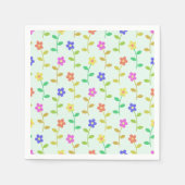 Farbenfrohe Blume, Blumenmuster, Grüne, Boho Serviette (Vorderseite)