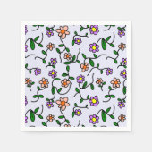 Farbenfrohe Blume, Blumenmuster, Grüne, Boho Serviette (Vorderseite)