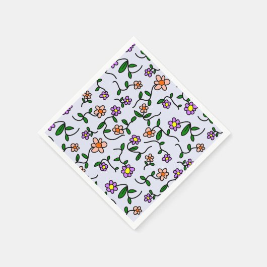 Farbenfrohe Blume, Blumenmuster, Grüne, Boho Serviette (Ecke)