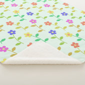 Farbenfrohe Blume, Blumenmuster, Grüne, Boho Sherpadecke (3/4)