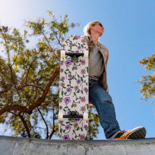 Farbenfrohe Blume, Blumenmuster, Grüne, Boho Skateboard