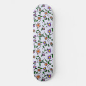 Farbenfrohe Blume, Blumenmuster, Grüne, Boho Skateboard (Vorderseite)
