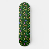 Farbenfrohe Blume, Blumenmuster, Grüne, Boho Skateboard (Vorderseite)