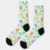 Farbenfrohe Blume, Blumenmuster, Grüne, Boho Socken (Linkes Detail)