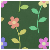 Farbenfrohe Blume, Blumenmuster, Grüne, Boho Stoff (Nahaufnahme)