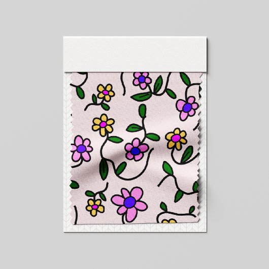 Farbenfrohe Blume, Blumenmuster, Grüne, Boho Stoff