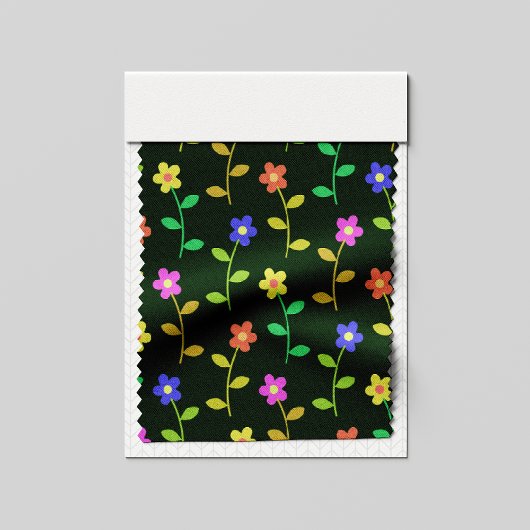 Farbenfrohe Blume, Blumenmuster, Grüne, Boho Stoff