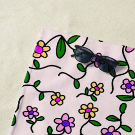 Farbenfrohe Blume, Blumenmuster, Grüne, Boho Strandtuch