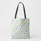 Farbenfrohe Blume, Blumenmuster, Grüne, Boho Tasche (Vorderseite)