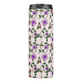 Farbenfrohe Blume, Blumenmuster, Grüne, Boho Thermosbecher (Rückseite)