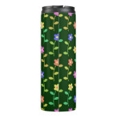 Farbenfrohe Blume, Blumenmuster, Grüne, Boho Thermosbecher (Rückseite)
