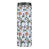 Farbenfrohe Blume, Blumenmuster, Grüne, Boho Thermosbecher (Rückseite)