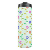 Farbenfrohe Blume, Blumenmuster, Grüne, Boho Thermosbecher (Vorderseite)