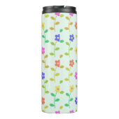 Farbenfrohe Blume, Blumenmuster, Grüne, Boho Thermosbecher (Rückseite)