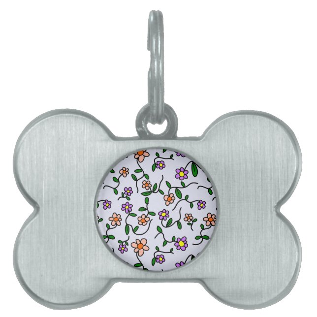 Farbenfrohe Blume, Blumenmuster, Grüne, Boho Tiermarke (Vorderseite)