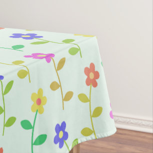 Farbenfrohe Blume, Blumenmuster, Grüne, Boho Tischdecke