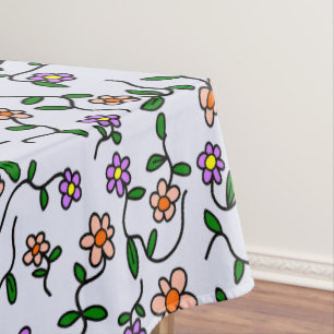 Farbenfrohe Blume, Blumenmuster, Grüne, Boho Tischdecke