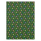 Farbenfrohe Blume, Blumenmuster, Grüne, Boho Tischdecke (Vorderseite)