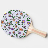 Farbenfrohe Blume, Blumenmuster, Grüne, Boho Tischtennis Schläger (Seitenansicht)
