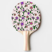 Farbenfrohe Blume, Blumenmuster, Grüne, Boho Tischtennis Schläger (Vorderseite)