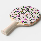 Farbenfrohe Blume, Blumenmuster, Grüne, Boho Tischtennis Schläger (Vorderseite)