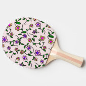 Farbenfrohe Blume, Blumenmuster, Grüne, Boho Tischtennis Schläger (Seitenansicht)