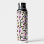 Farbenfrohe Blume, Blumenmuster, Grüne, Boho Trinkflasche (Links)