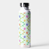 Farbenfrohe Blume, Blumenmuster, Grüne, Boho Trinkflasche (Links)