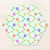 Farbenfrohe Blume, Blumenmuster, Grüne, Boho Untersetzer (Vorderseite)