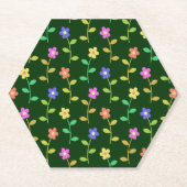Farbenfrohe Blume, Blumenmuster, Grüne, Boho Untersetzer (Vorderseite)
