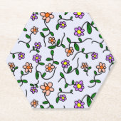 Farbenfrohe Blume, Blumenmuster, Grüne, Boho Untersetzer (Vorderseite)