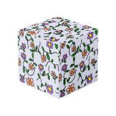 Farbenfrohe Blume, Blumenmuster, Grüne, Boho Würfel (Vorderseite Schrägansicht)